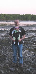 On a beach in Maine with my daughter