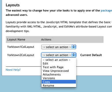 Make a copy of an existing layout page