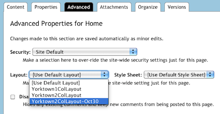 Over-ride the default layout on your test page