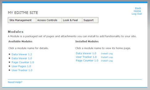 EditMe Modules Screen