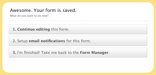 Form Saved